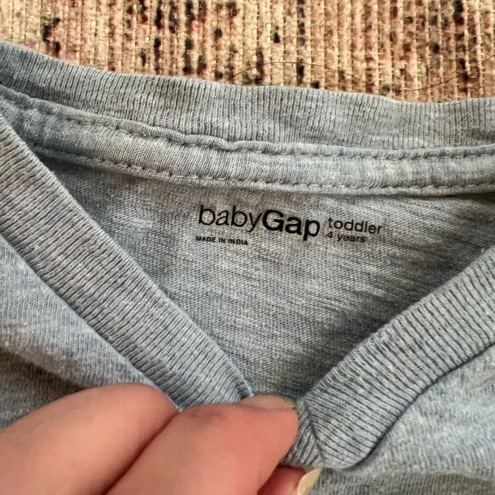 GAP Kids Boy Blue Gray Long Sleeve Tee